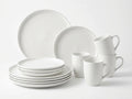Cream White Stoneware Dinnerware Set 12 Piece
