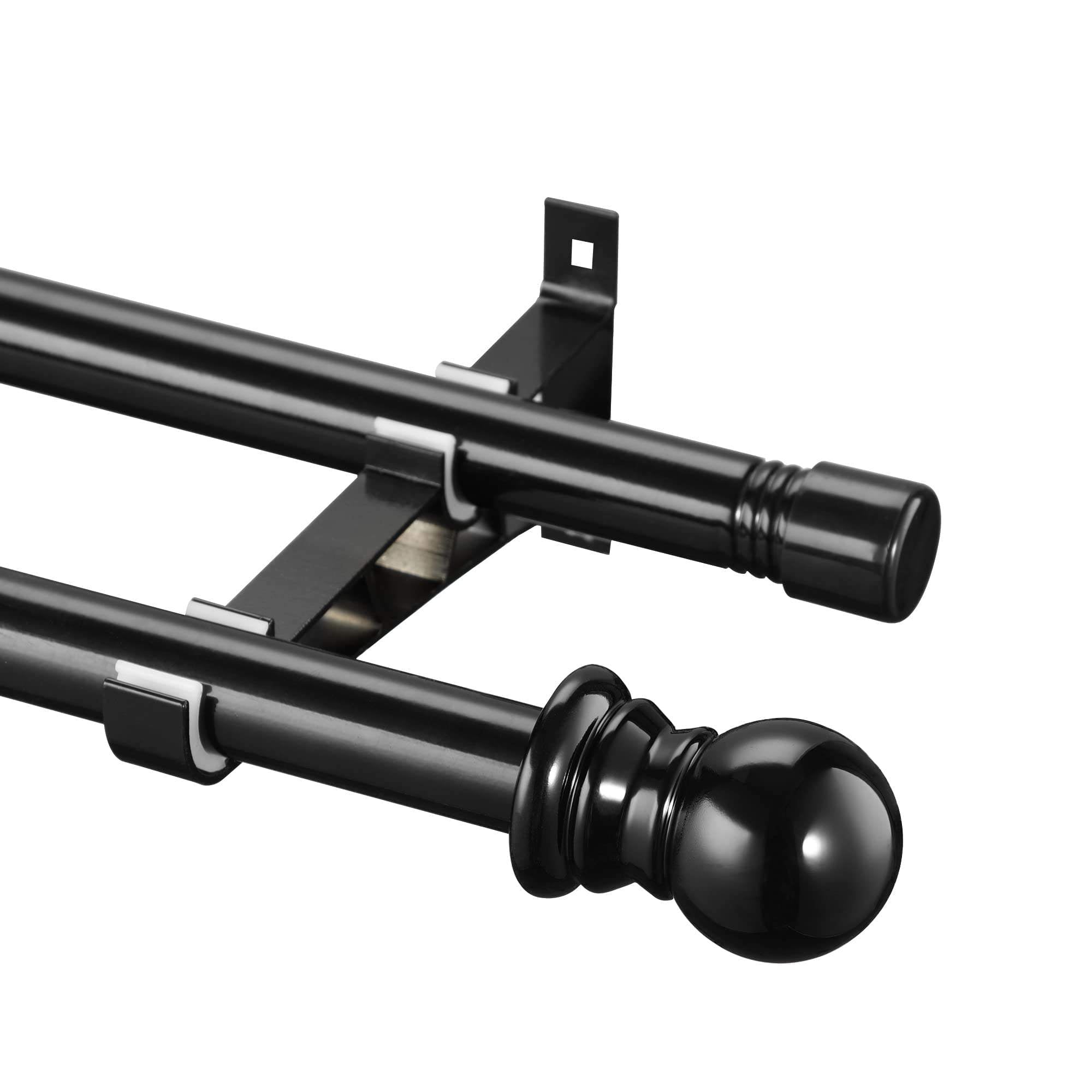 Adjustable Single Curtain Rod 48 to 84 Inch Matte Black